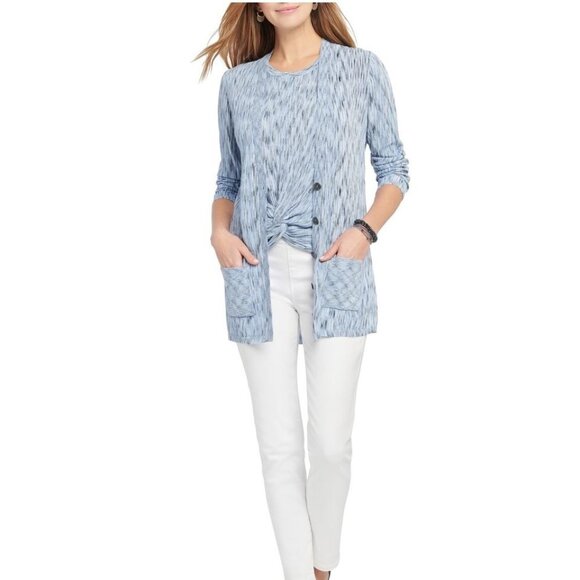 Nic+Zoe Mottled Stripe Twist Hem Sweater Tank - Picture 3 of 3